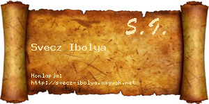 Svecz Ibolya névjegykártya